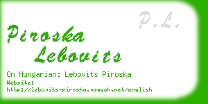 piroska lebovits business card